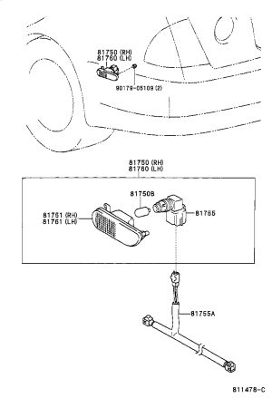 Side Marker Lamp Nut 90179-05109 for Toyota XA, IST & Windom
