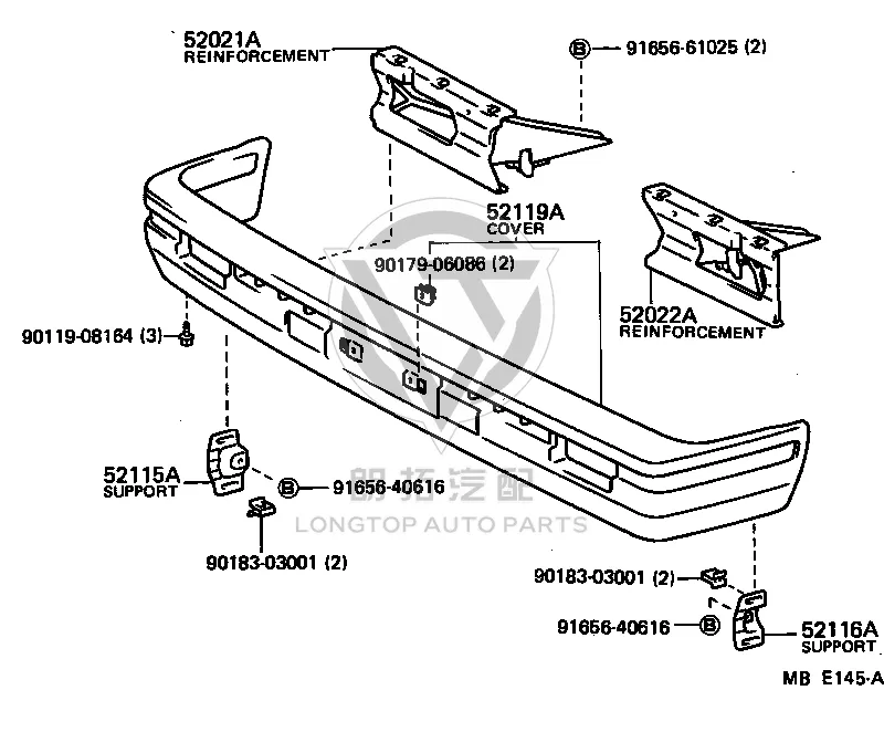 Nut 90179-06086 for Toyota Corona FR, Corona & Starlet