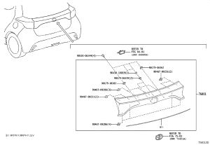Tailgate Trim Lower Protector 90179-06362 for Toyota Alphard