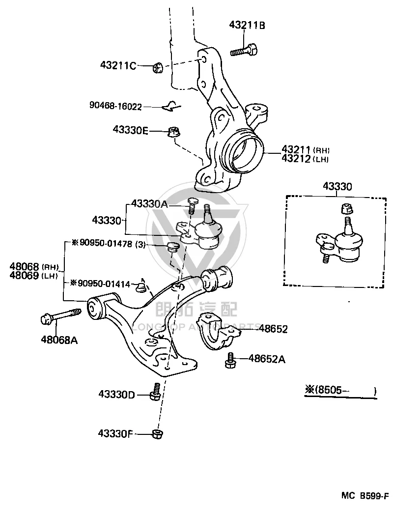 Nut 90179-10054 for Toyota CELICA