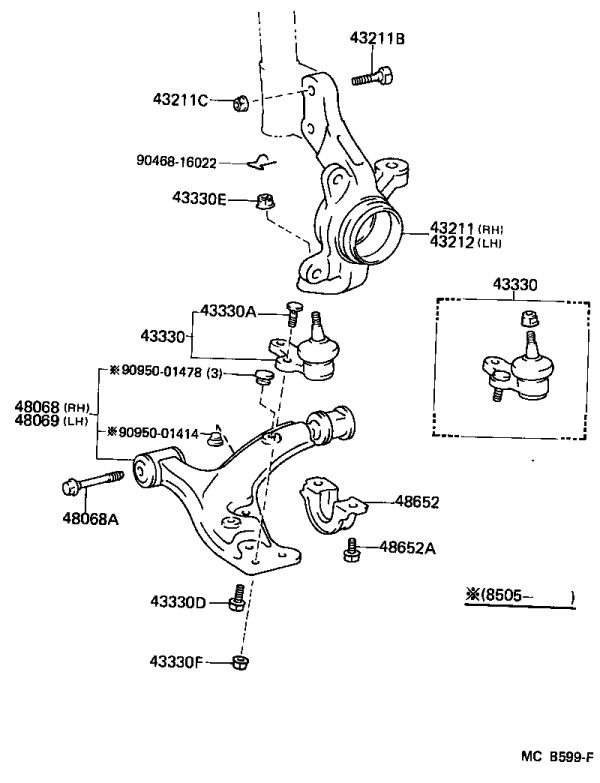 Nut 90179-10054 for Toyota CELICA