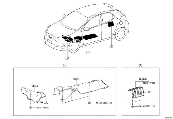 Buffering Rubber 905410-7036 for Toyota ALPHARD