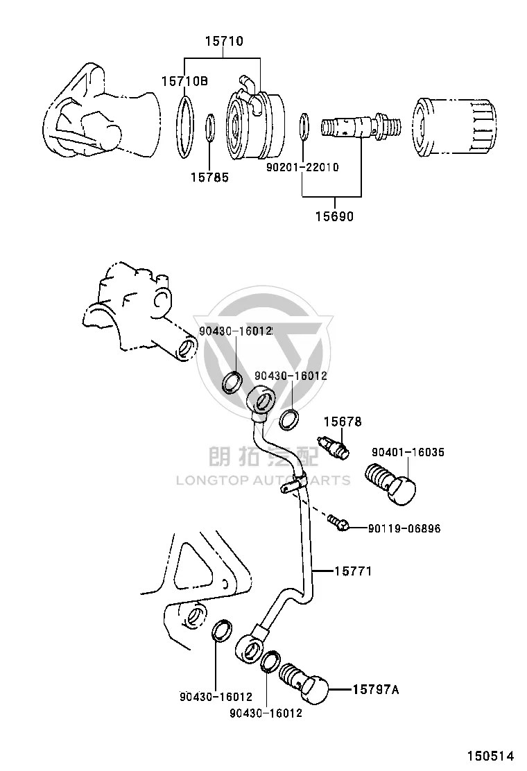 Engine Oil Cooler Gasket 90301-61004 for Toyota DYNA200