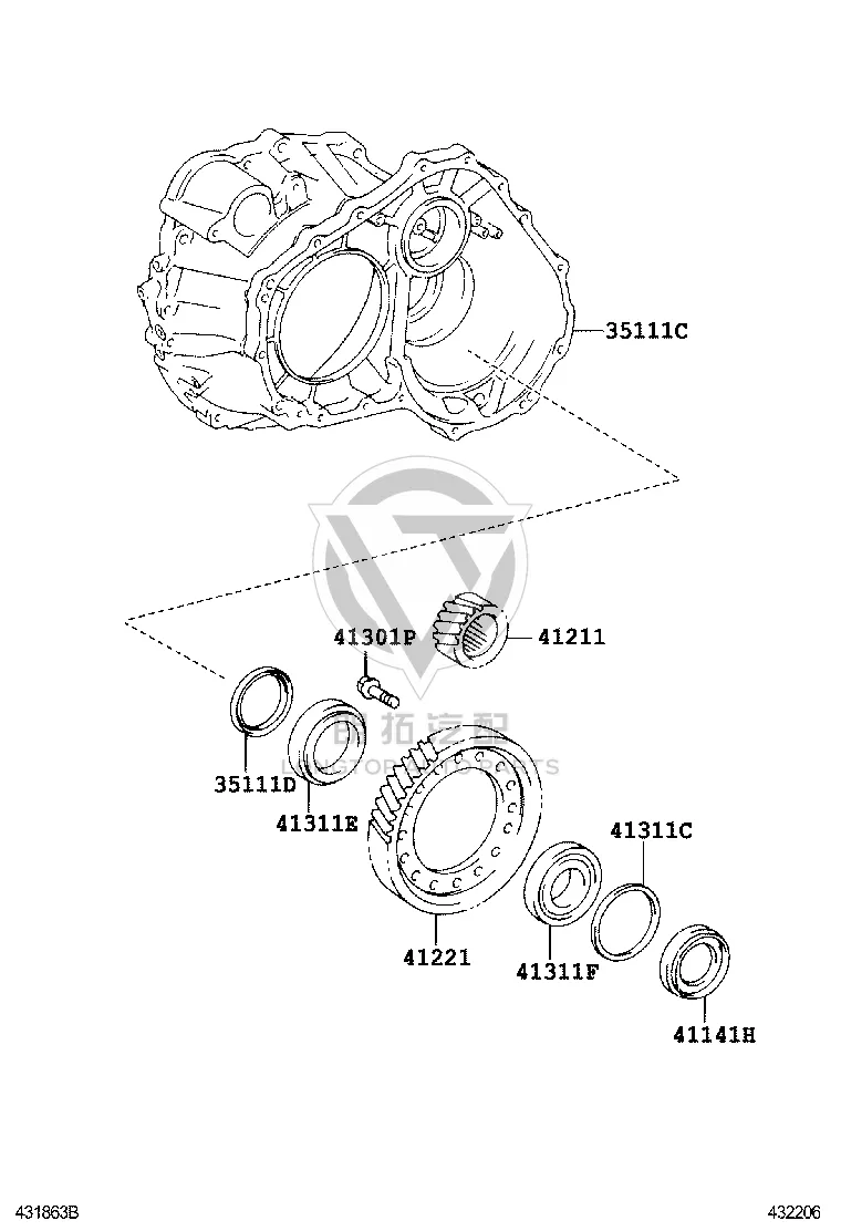 Transmission Oil Seal Rear 90311-50044 for Toyota Highlander