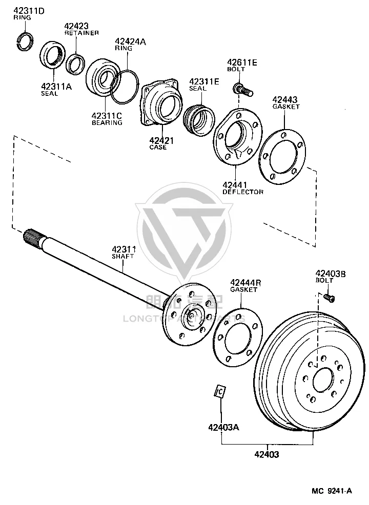 Rear wheel bearing (right) 90363-40041 for Toyota Dyna