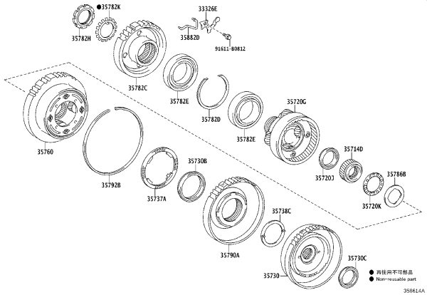 Needle Roller Bearing 90374-43003 for Toyota Corolla