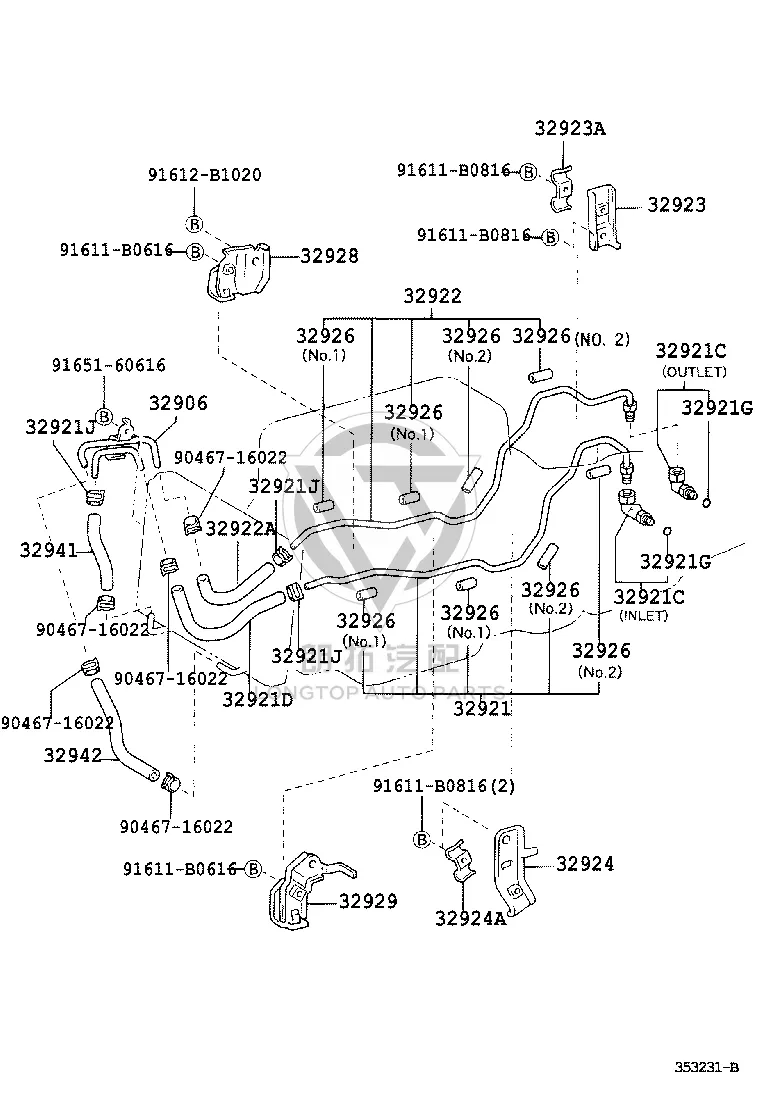 Transmission Oil Cooler Outlet Pipe 90445-17155 for Toyota Camry