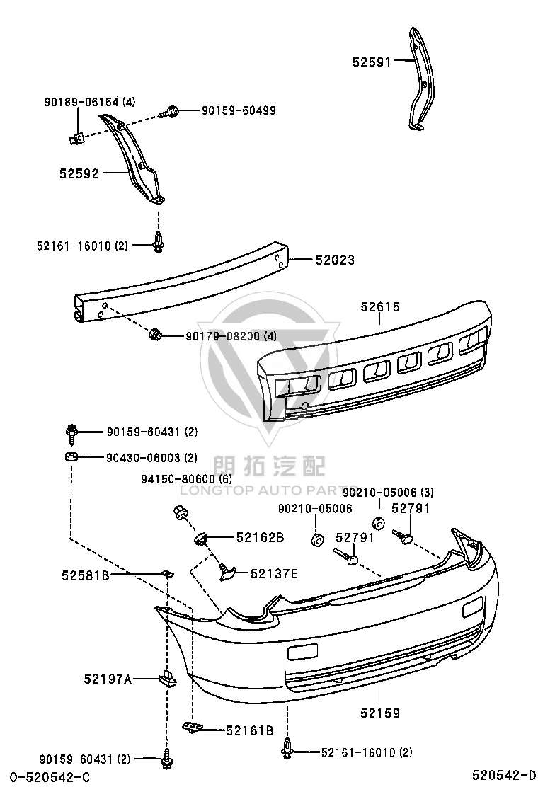 Rear Bumper No. 1 Bracket Plate 52137-20070 for Toyota Celica