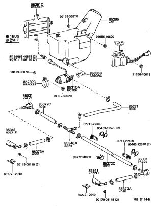 Headlamp Washer Hose 90445-14046 for Toyota Corolla