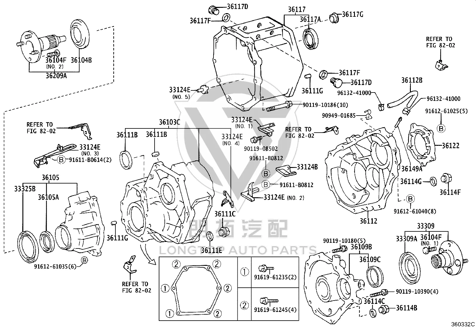 Hose No.1 for Rear Transfer Case 90447-08171 for Toyota Land Cruiser