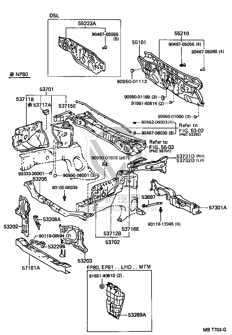 Insulator Clip 90467-05060 for Toyota Paseo, Soluna & Starlet