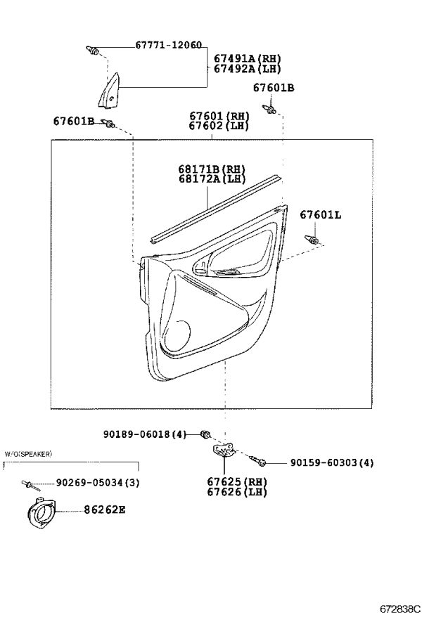 Snap Fastener 90467-06017 for Toyota Vios