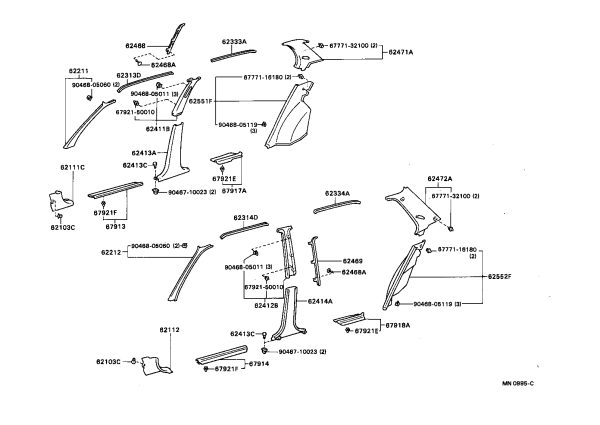 Snap Fastener 90467-06058 for Toyota PASEO