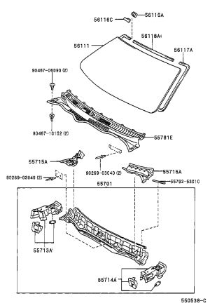 Clip 90467-06093 for Toyota Celica, Altezza & Aristo