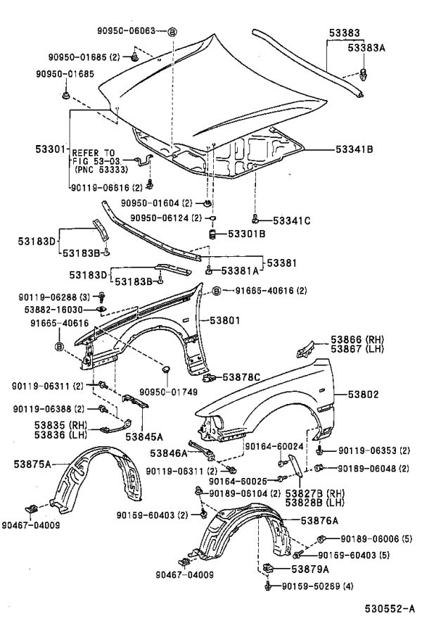Snap Fastener 90467-06138 for Toyota Avalon