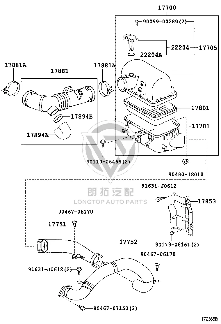 Snap fastener 90467-06170 for Toyota CORONA