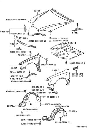 Snap Fastener 90467-08101 for Toyota CRESSIDA