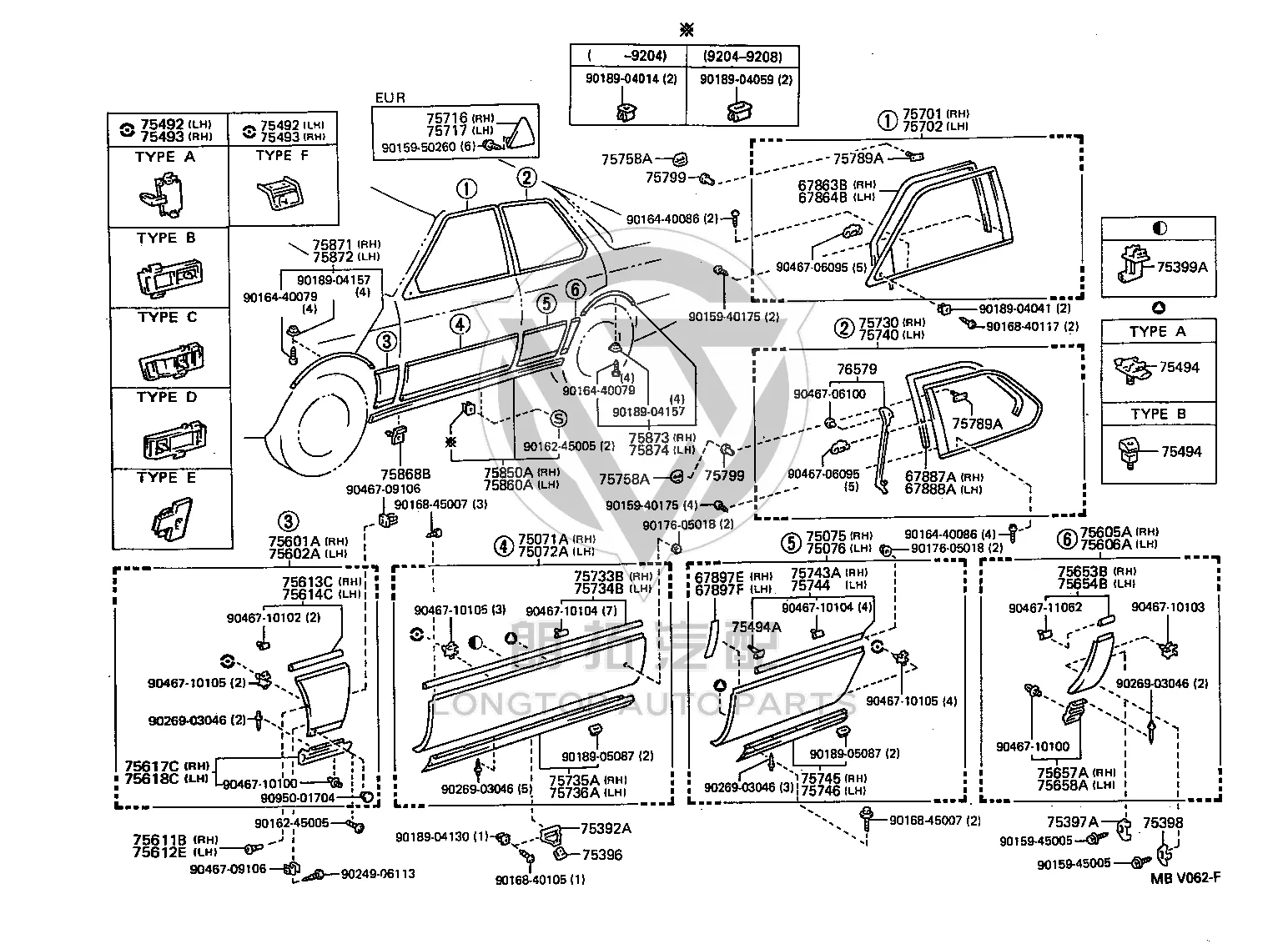 Clip 90467-10103 for Toyota Celsior & LS400