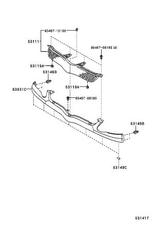 Clip 90467-10190 for Toyota Brevis, FUN Cargo & Mark 2 WG