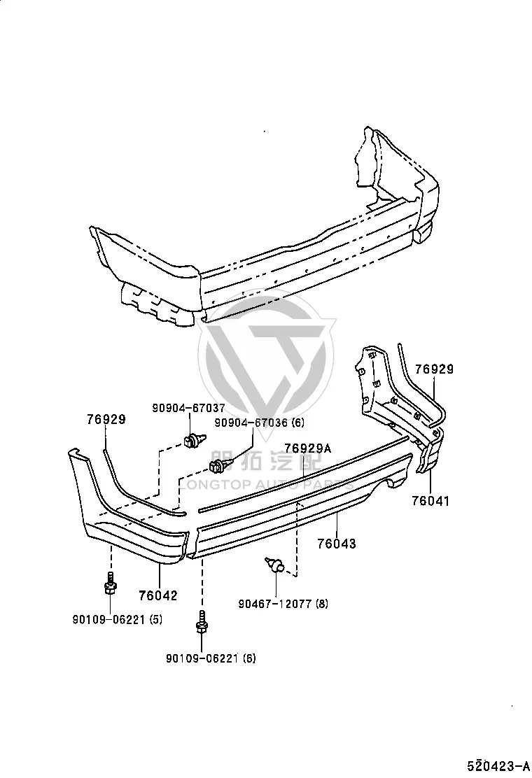 Clip 90467-12077 for Toyota Hilux Surf & GX470