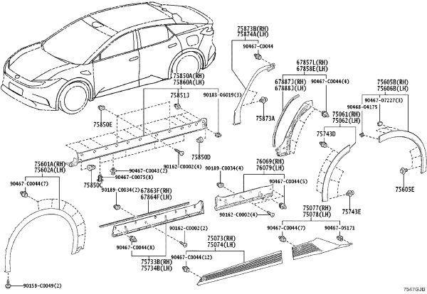 Card holder 90468-04175 for Toyota BZ3C