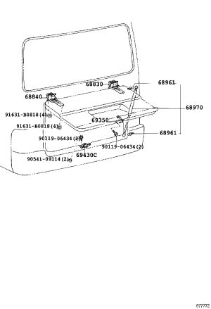 Tailgate Bumper 90541-09114 for Toyota Coaster