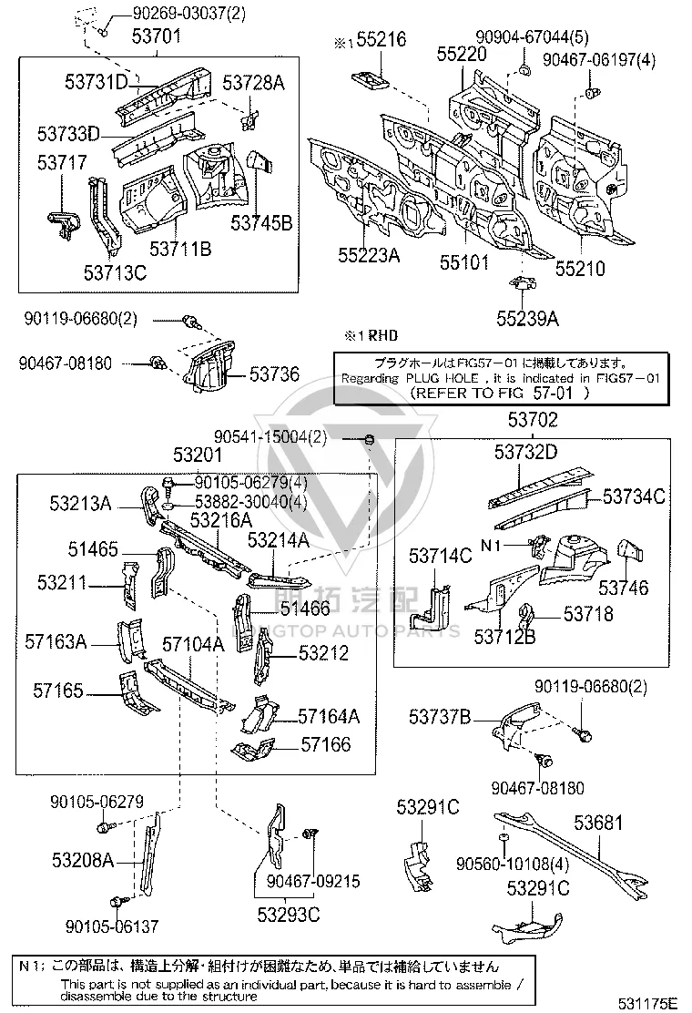 Snap Fastener 90904-67044 for Toyota Camry