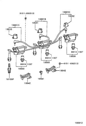 Spark Plug Wire (Cylinder 3) 90919-15317 for Toyota Crown