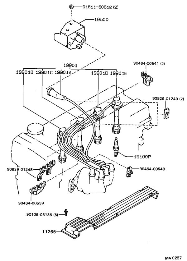 Spark Plug Resistor Cord 90919-13268 for Toyota Corolla