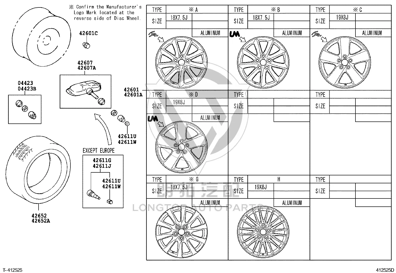 Wheel Nut 90942-01111 for Lexus LC500