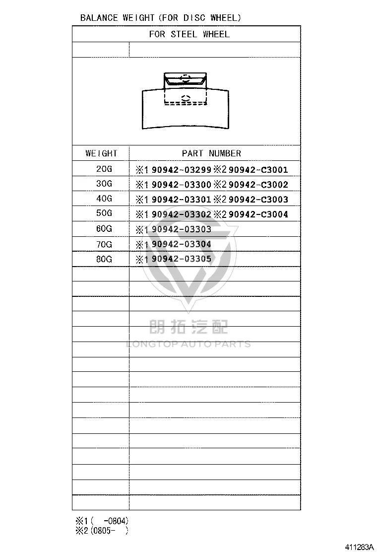 Standard Part 90942-03300 for Toyota Coaster