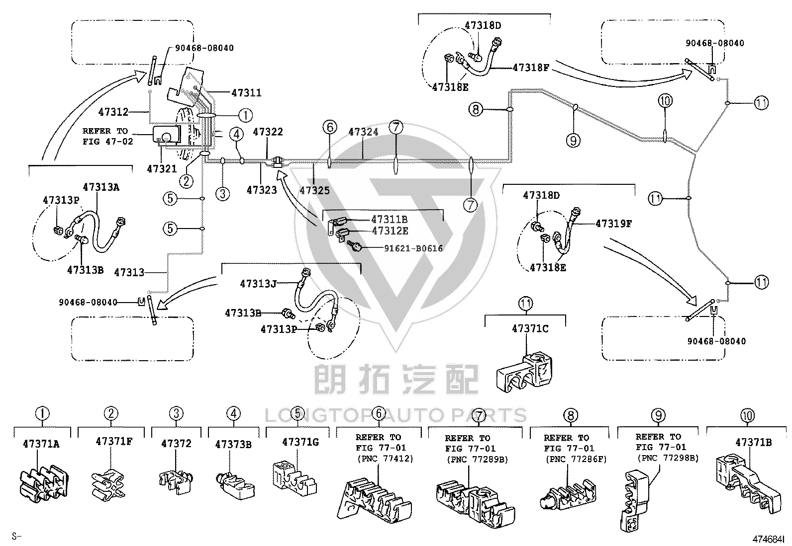 Brake Hose 90947-02F72 for Lexus IS250