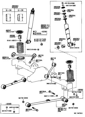 Rear shock absorber bushing 90948-01002 for Toyota CORONA