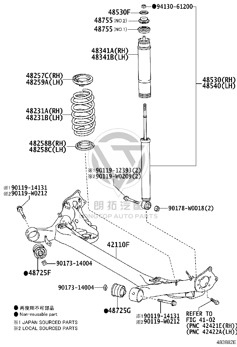 Rear Shock Absorber No. 1 Cushion Washer 90948-02159 for Toyota 4RUNNER