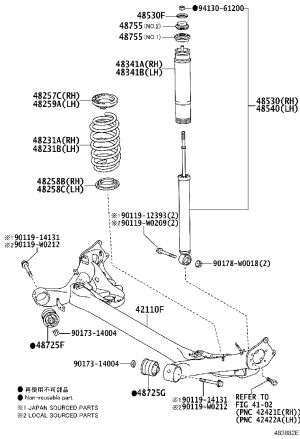 Rear Shock Absorber No. 1 Cushion Washer 90948-02159 for Toyota 4RUNNER