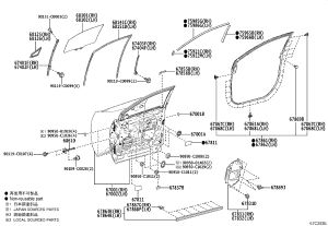 Front Door Glass Guide Rail 90950-01620 for Toyota Alphard
