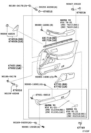 Hole plug (for front door trim panel) 90950-01746 for Toyota Avalon