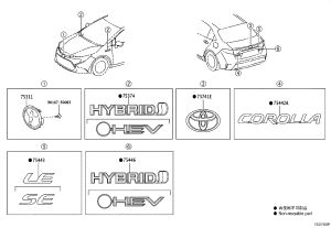 Tailgate Emblem 90975-02069 for Toyota Auris