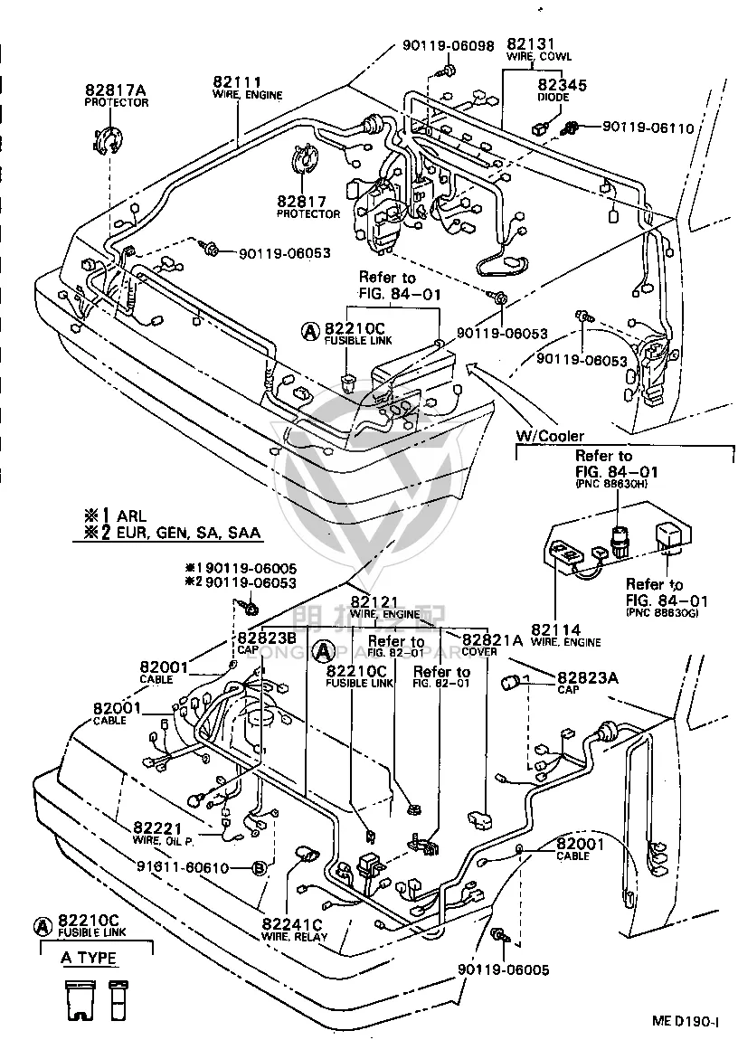 Connecting Cable No. 1 90980-07228 for Toyota CORONA