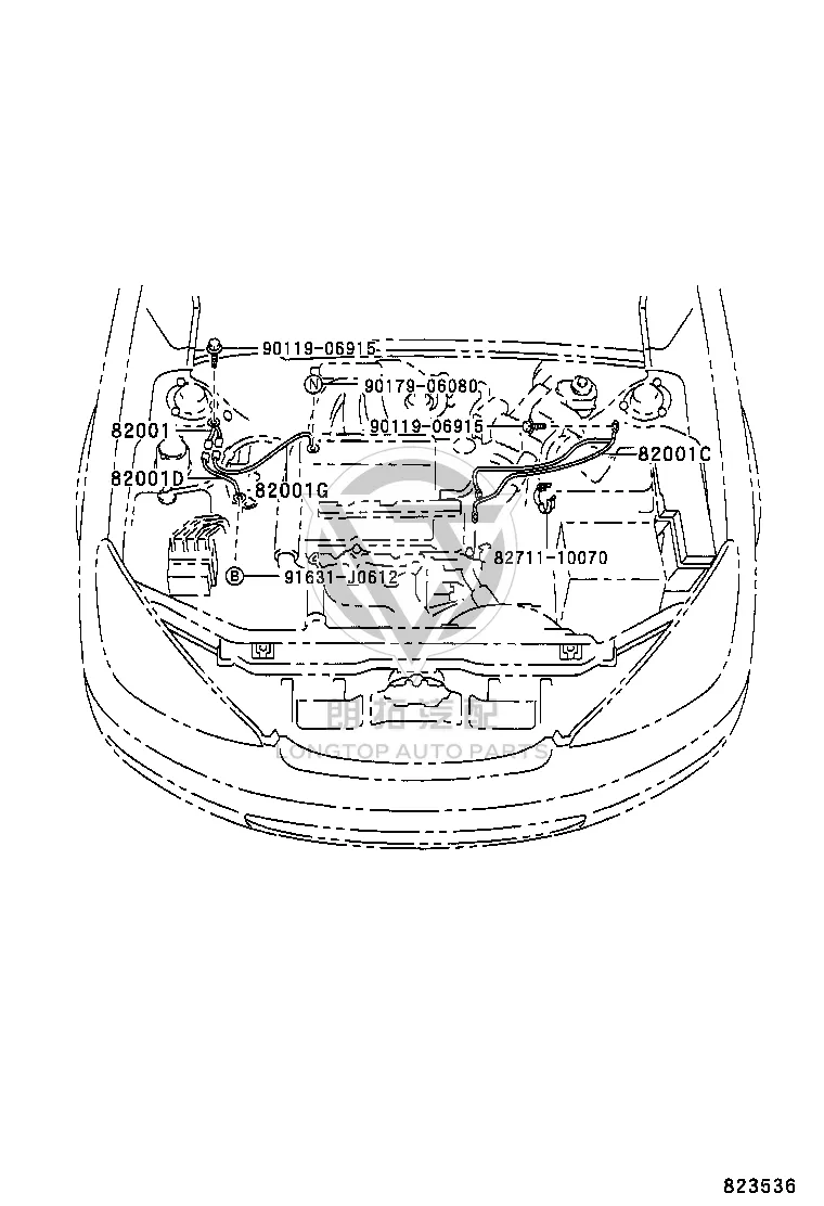 Connecting Cable No. 2 90980-07400 for Toyota Camry