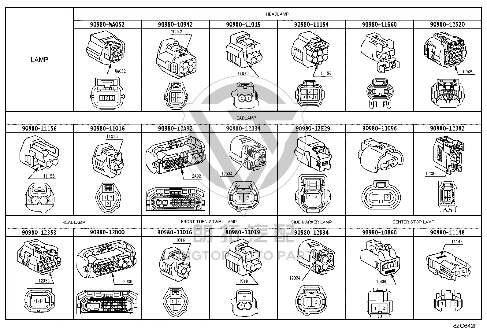Wire Harness Connector 90980-11148 for Toyota 4RUNNER