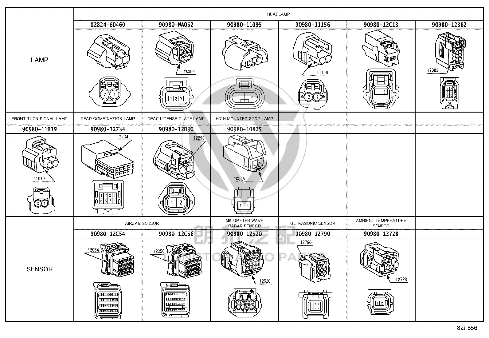 Wire harness connector 90980-11019 for Toyota 4RUNNER