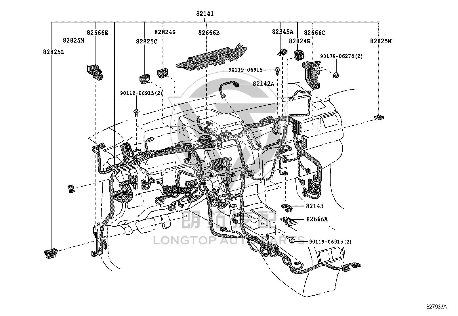 Wire harness connector 90980-11665 for Toyota Camry