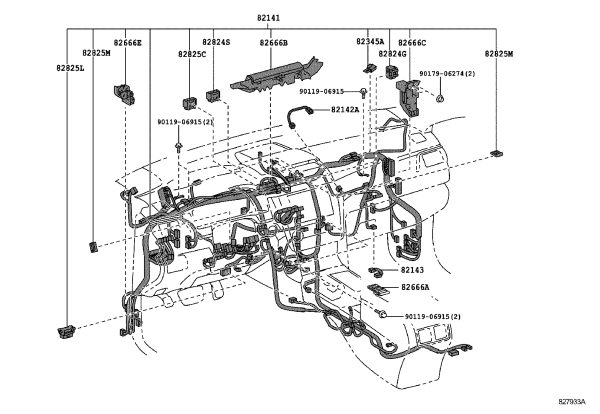 Wire harness connector 90980-11665 for Toyota Camry