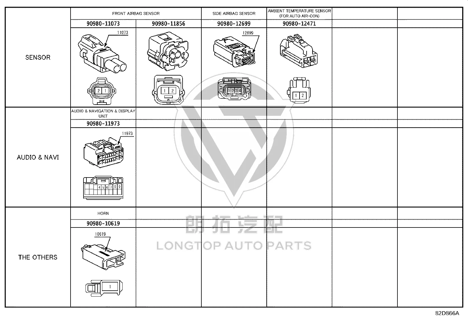 Housing Connector F 90980-11973 for Toyota Dyna, Dyna HV & Coaster