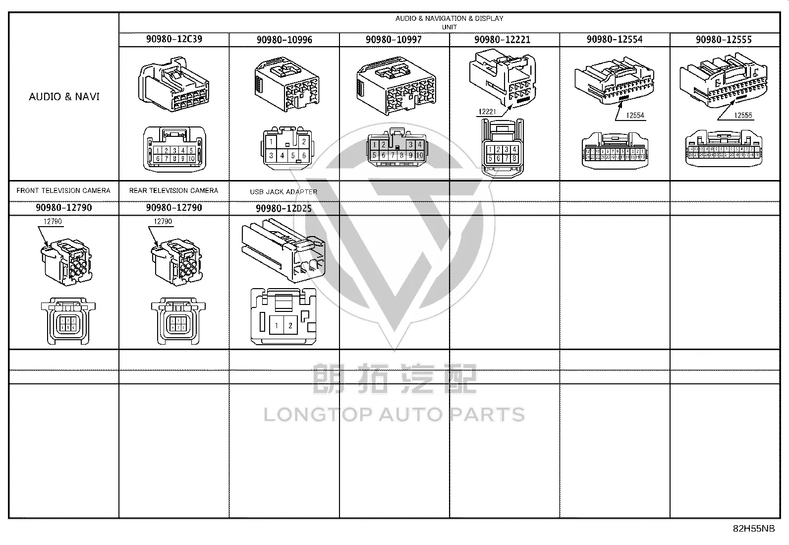 Wire harness connector 90980-12221 for Toyota ALPHARD