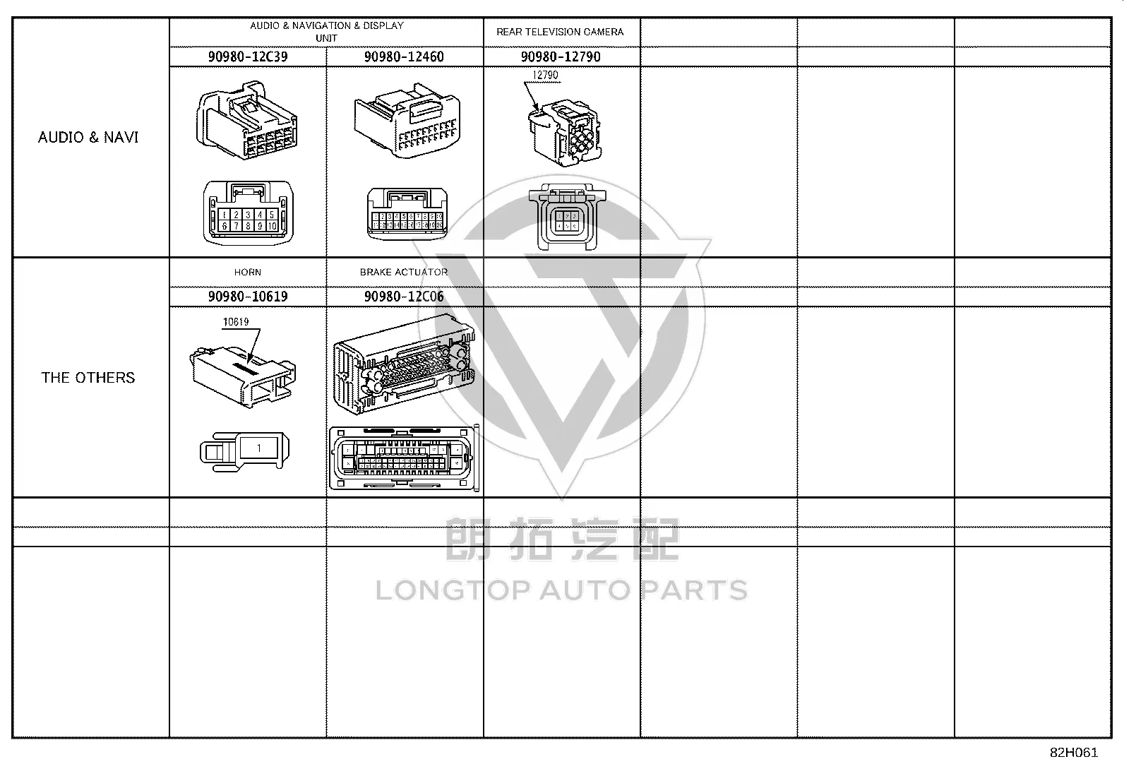 Wire Harness Connector 90980-12460 for Toyota 4RUNNER