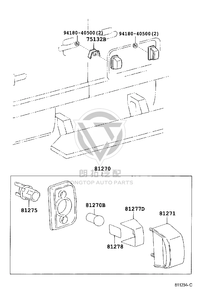 Rear License Plate Light Bulb 90981-12026 for Toyota Quick Deli