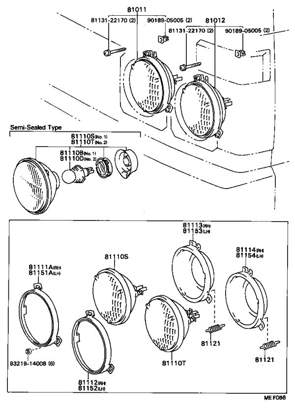 Front Fog Lamp Bulb 90981-17008 for Toyota DYNA
