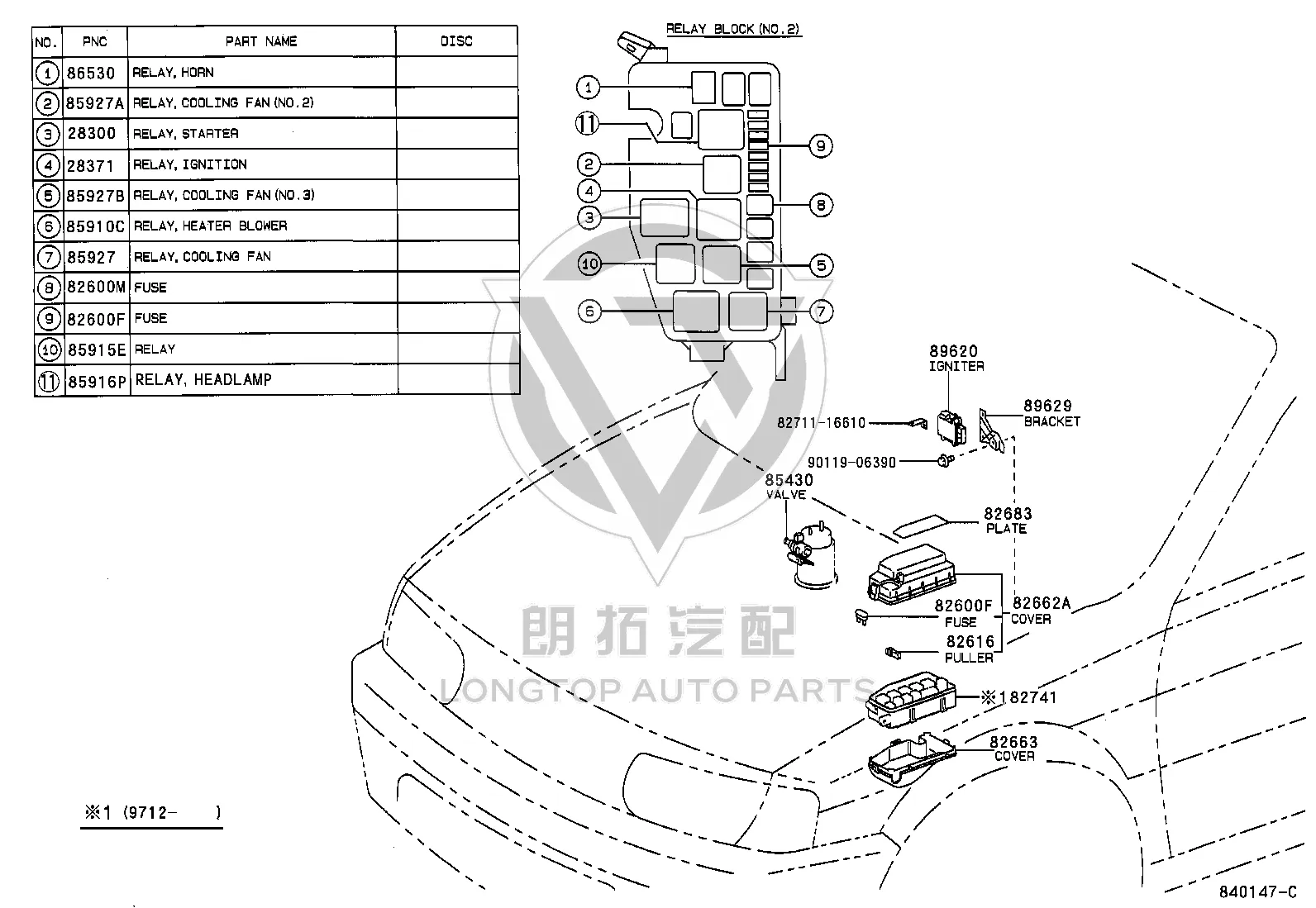 Blade Fuse 90982-10002 for Toyota Celica